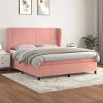 Κρεβάτι Boxspring με Στρώμα Ροζ 180x200 εκ. Βελούδινο Ροζ 3129110