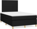 Κρεβάτι Boxspring με Στρώμα & LED Μαύρο 120x190 εκ. Υφασμάτινο Μαύρο 3270234