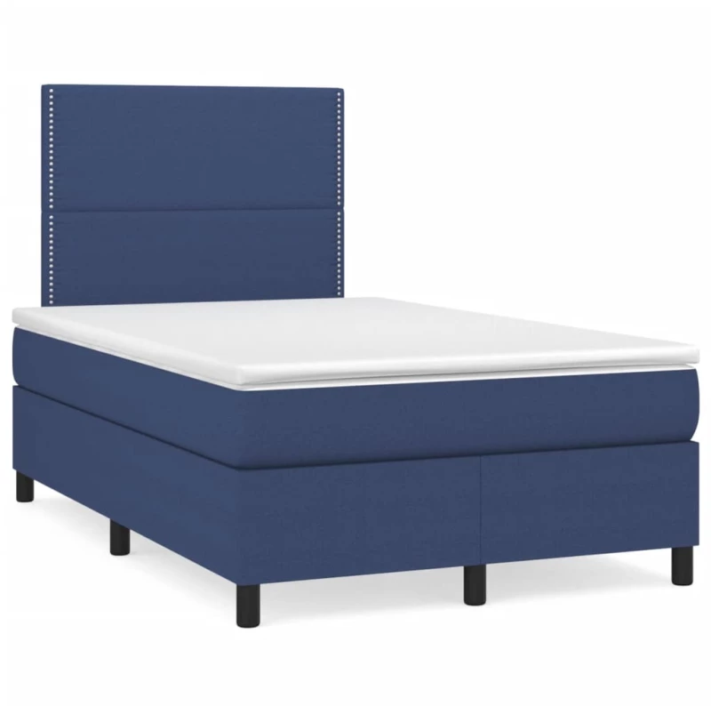 Κρεβάτι Boxspring με Στρώμα & LED Μπλε 120x190εκ. Υφασμάτινο Μπλε 3270196