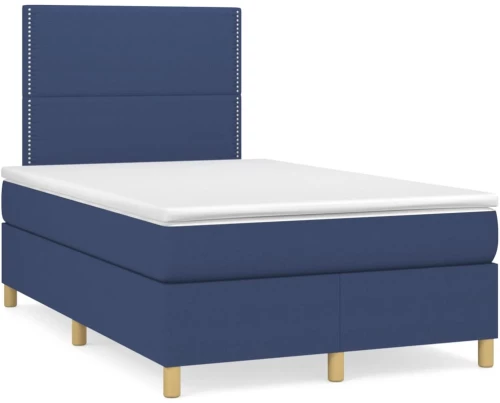 Κρεβάτι Boxspring με Στρώμα & LED Μπλε 120x190εκ. Υφασμάτινο Μπλε 3270245