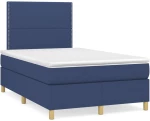 Κρεβάτι Boxspring με Στρώμα & LED Μπλε 120x190εκ. Υφασμάτινο Μπλε 3270245