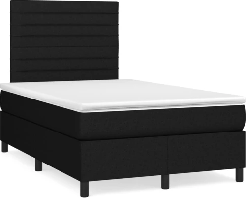 Κρεβάτι Boxspring με Στρώμα & LED Μαύρο 120x190 εκ. Υφασμάτινο Μαύρο 3270206