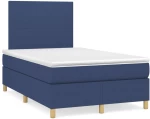 Κρεβάτι Boxspring με Στρώμα & LED Μπλε 120x190εκ. Υφασμάτινο Μπλε 3270238