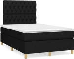 Κρεβάτι Boxspring με Στρώμα & LED Μαύρο 120x190 εκ. Υφασμάτινο Μαύρο 3270269