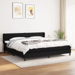 Κρεβάτι Boxspring με Στρώμα Μαύρο 200x200 εκ. Υφασμάτινο Μαύρο 3129979