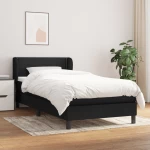 Κρεβάτι Boxspring με Στρώμα Μαύρο 100 x 200 εκ. Υφασμάτινο Μαύρο 3126143