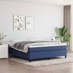 Κρεβάτι Boxspring με Στρώμα Μπλε 160x200 εκ. Υφασμάτινο Μπλε 3144437