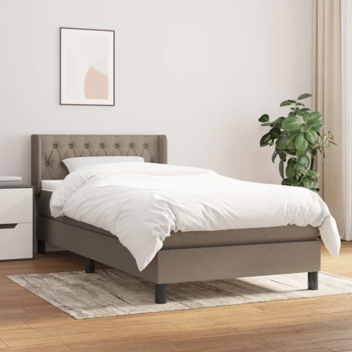 Κρεβάτι Boxspring με Στρώμα Taupe 90x190 εκ.Υφασμάτινο μπεζ-γκρι 3129917