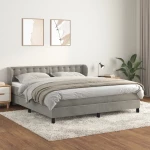 Κρεβάτι Boxspring με Στρώμα Ανοιχτό Γκρι 160x200 εκ. Βελούδινο Γκρι 3127739