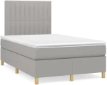 Κρεβάτι Boxspring με Στρώμα & LED Αν.Γκρι 120x190εκ. Υφασμάτινο Γκρι 3270260
