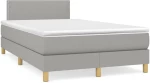Κρεβάτι Boxspring με Στρώμα & LED Αν.Γκρι 120x190εκ. Υφασμάτινο Γκρι 3270081
