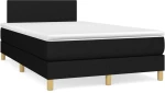 Κρεβάτι Boxspring με Στρώμα & LED Μαύρο 120x190 εκ. Υφασμάτινο Μαύρο 3270076
