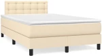Κρεβάτι Boxspring με Στρώμα & LED Κρεμ 120x190 εκ. Υφασμάτινο Κρεμ 3270072
