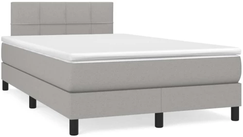 Κρεβάτι Boxspring με Στρώμα & LED Αν.Γκρι 120x190εκ. Υφασμάτινο Γκρι 3270039