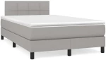 Κρεβάτι Boxspring με Στρώμα & LED Αν.Γκρι 120x190εκ. Υφασμάτινο Γκρι 3270039