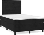 Κρεβάτι Boxspring με Στρώμα Μαύρο 120x190 εκ. Βελούδινο Μαύρο 3270003