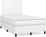 Κρεβάτι Boxspring με Στρώμα Λευκό 120x190εκ.από Συνθετικό Δέρμα Λευκό 3269966