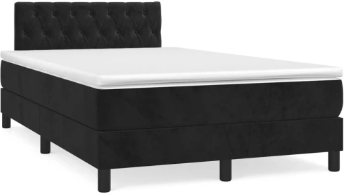 Κρεβάτι Boxspring με Στρώμα Μαύρο 120x190 εκ. Βελούδινο Μαύρο 3269857