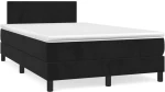 Κρεβάτι Boxspring με Στρώμα Μαύρο 120x190 εκ. Βελούδινο Μαύρο 3269827