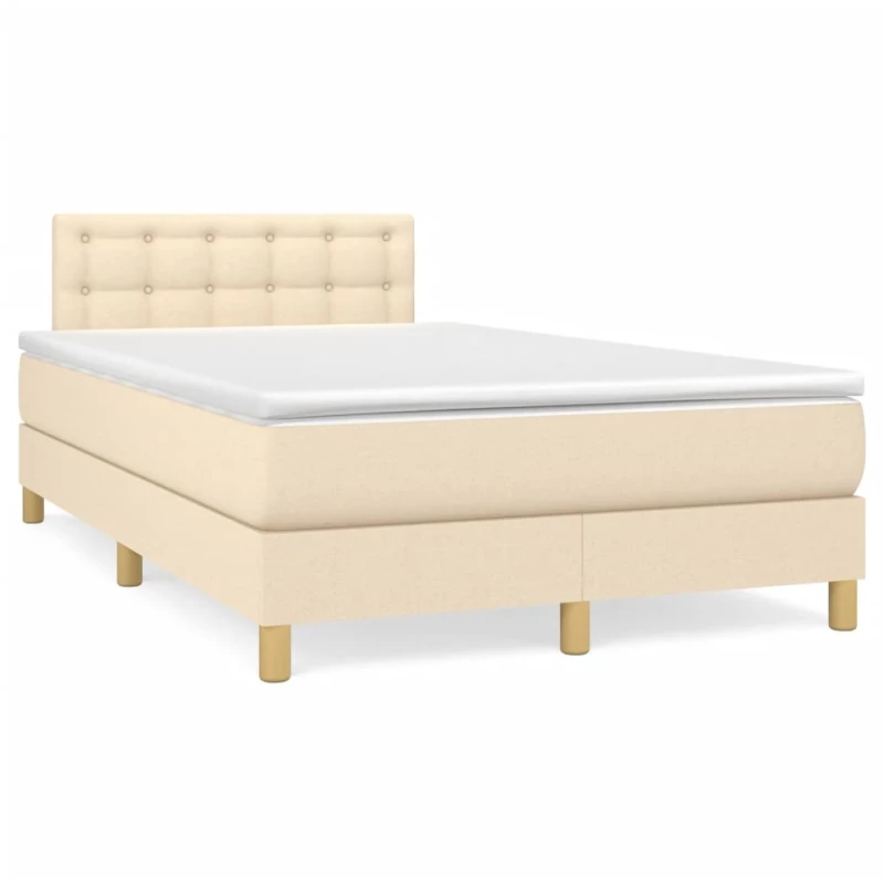 Κρεβάτι Boxspring με Στρώμα Κρεμ 120x190 εκ. Υφασμάτινο Κρεμ 3269805