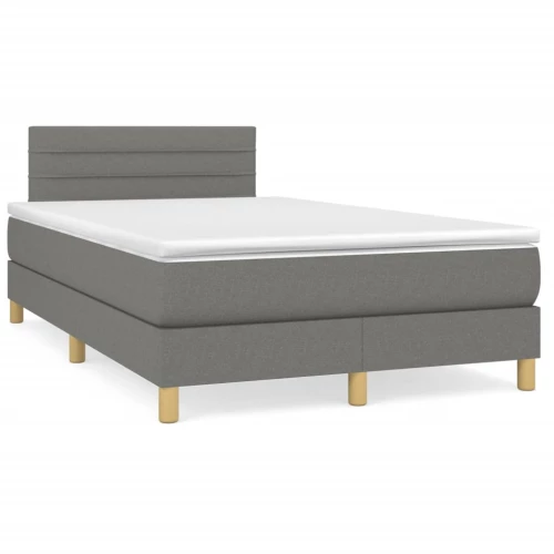 Κρεβάτι Boxspring με Στρώμα Σκούρο Γκρι 120x190 εκ Υφασμάτινο Γκρι 3269780