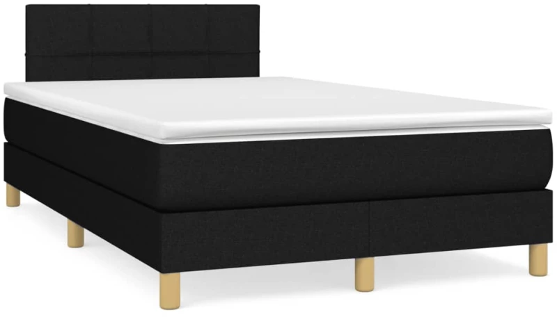 Κρεβάτι Boxspring με Στρώμα Μαύρο 120x190 εκ. Υφασμάτινο Μαύρο 3269774