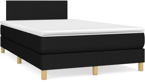 Κρεβάτι Boxspring με Στρώμα Μαύρο 120x190 εκ. Υφασμάτινο Μαύρο 3269760