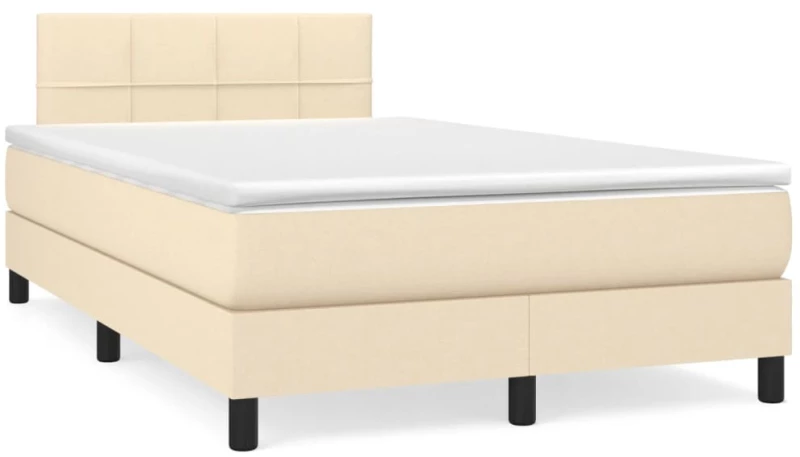 Κρεβάτι Boxspring με Στρώμα Κρεμ 120x190 εκ. Υφασμάτινο Κρεμ 3269728