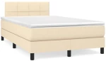 Κρεβάτι Boxspring με Στρώμα Κρεμ 120x190 εκ. Υφασμάτινο Κρεμ 3269728