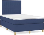 Κρεβάτι Boxspring με Στρώμα Μπλε 120x190 εκ. Υφασμάτινο Μπλε 3269950