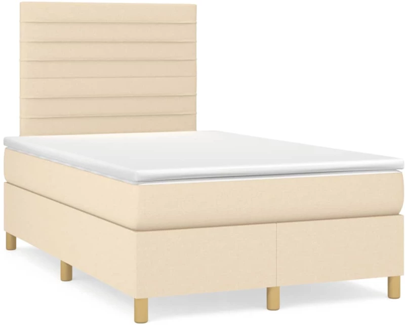 Κρεβάτι Boxspring με Στρώμα Κρεμ 120x190 εκ. Υφασμάτινο Κρεμ 3269942
