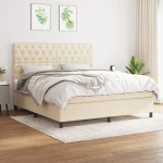 Κρεβάτι Boxspring με Στρώμα Κρεμ 160x200 εκ. Υφασμάτινο Κρεμ 3142030
