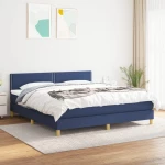 Κρεβάτι Boxspring με Στρώμα Μπλε 180x200 εκ. Υφασμάτινο Μπλε 3140559
