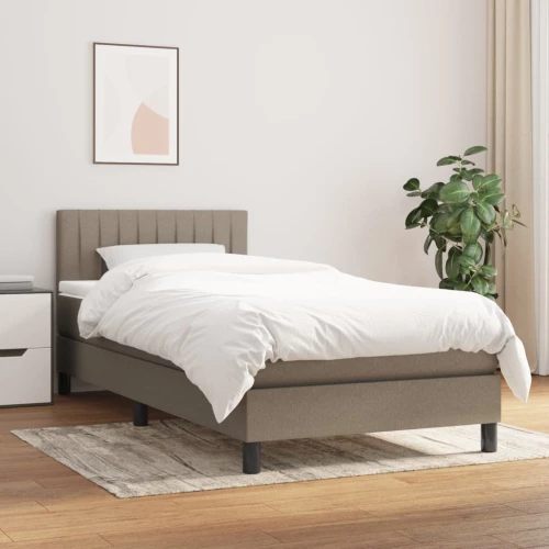 Κρεβάτι Boxspring με Στρώμα Taupe 90x190 εκ.Υφασμάτινο μπεζ-γκρι 3140181