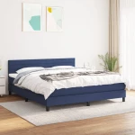 Κρεβάτι Boxspring με Στρώμα Μπλε 160x200 εκ. Υφασμάτινο Μπλε 3140151