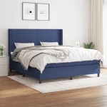 Κρεβάτι Boxspring με Στρώμα Μπλε 160x200 εκ. Υφασμάτινο Μπλε 3131287