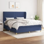 Κρεβάτι Boxspring με Στρώμα Μπλε 180x200 εκ. Υφασμάτινο Μπλε 3128707