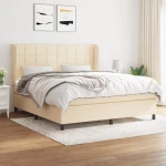 Κρεβάτι Boxspring με Στρώμα Κρεμ 160x200 εκ. Υφασμάτινο Κρεμ 3127978