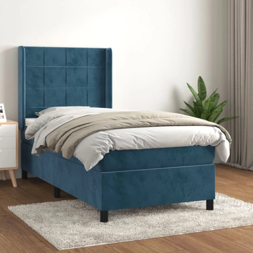Κρεβάτι Boxspring με Στρώμα Σκούρο Μπλε 80 x 200 εκ. Βελούδινο Μπλε 3132649