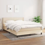 Κρεβάτι Boxspring με Στρώμα Κρεμ 140x200 εκ. Υφασμάτινο Κρεμ 3129558
