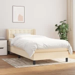 Κρεβάτι Boxspring με Στρώμα Κρεμ 80 x 200 εκ. Υφασμάτινο Κρεμ 3126522