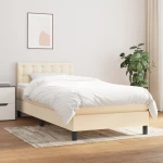 Κρεβάτι Boxspring με Στρώμα Κρεμ 80 x 200 εκ. Υφασμάτινο Κρεμ 3140334
