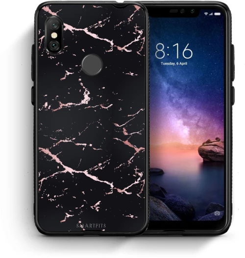 Marble Black Rosegold - Xiaomi Redmi Note 6 Pro case