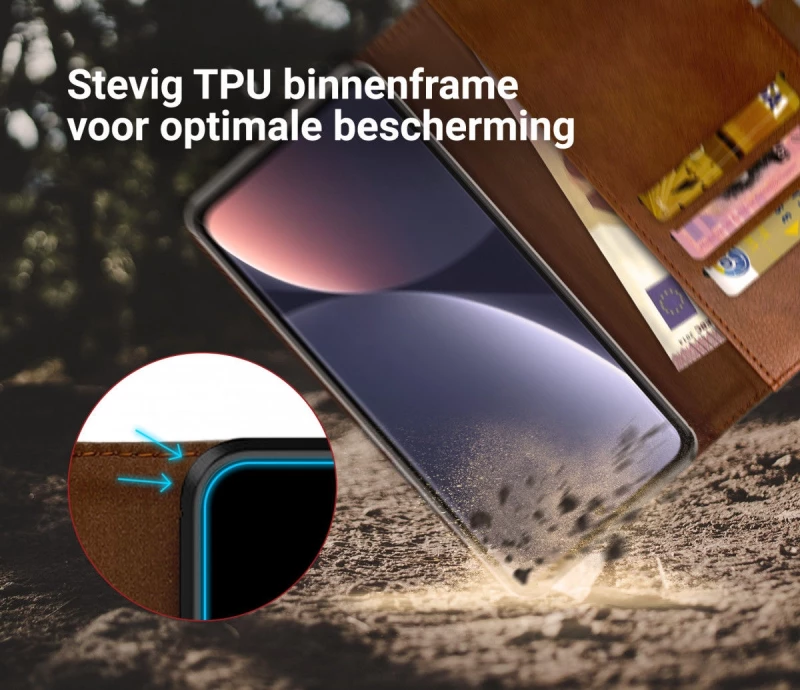 Rosso Element PU Θήκη Πορτοφόλι Xiaomi 12 Pro 5G - Brown (8719246358470)