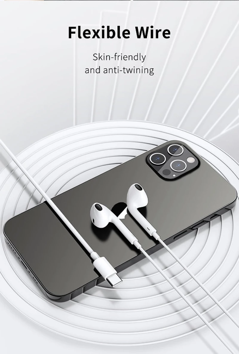 Recci REP-L27 - Ενσύρματα Handsfree Ακουστικά Type-C - White (6955482503744)
