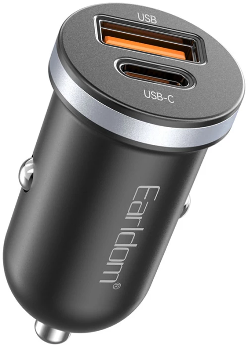 Φορτιστή αυτοκινήτου Earldom ES-CC27, 30W, USB, Type-C, Μαύρο - 40353