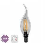 Adeleq Led Λάμπα Cog Κεράκι Διάφανο Με Μύτη Ε14 4W Ντιμαριζόμενο Θερμό 13-140140029