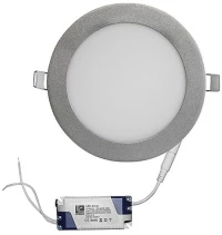 Adeleq Led Φωτιστικό Ψευδοροφής Αλουμινίου Στρογγυλό 12W 3000K 120° Ασημί 21-0121600