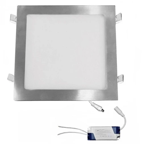 Adeleq Led Φωτιστικό Ψευδοροφής Αλουμινίου Τετράγωνο 24W 6300K 120° Σατινέ D295 21-02520660