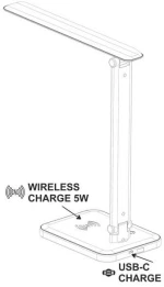 Adeleq Φωτιστικό Γραφείου LED 6W 230V/5VDC CCT 3000K-4000K-5000K Μαύρο 0-311
